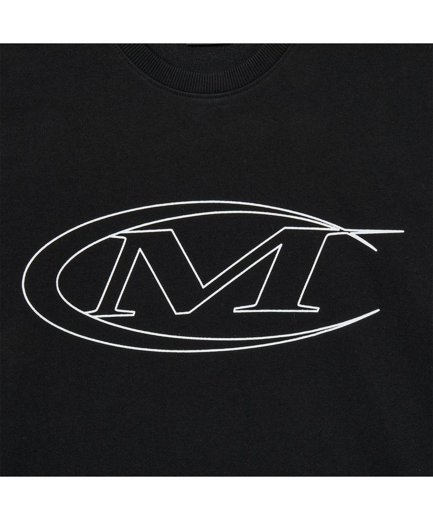 Mihag Stroke Logo Stitch Oversized T-Shirt (Black)