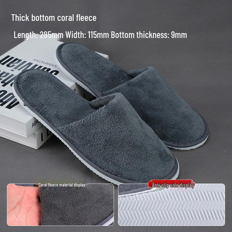 Luxuriöse rutschfeste Hausschuhe aus Korallenfleece für Hotels, B&Bs und Privatzimmer