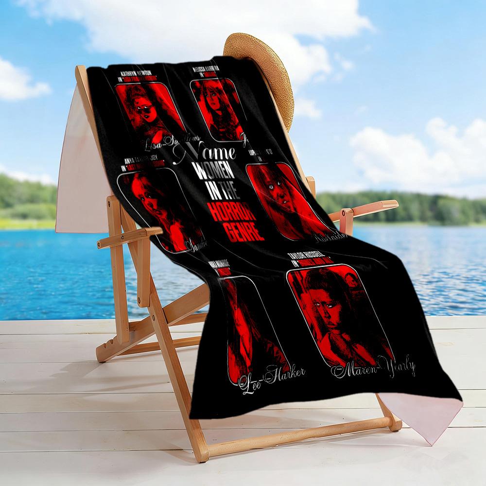 Women Horror Customized Name Beach Towel Super Soft Microfiber Quickdry Fabric