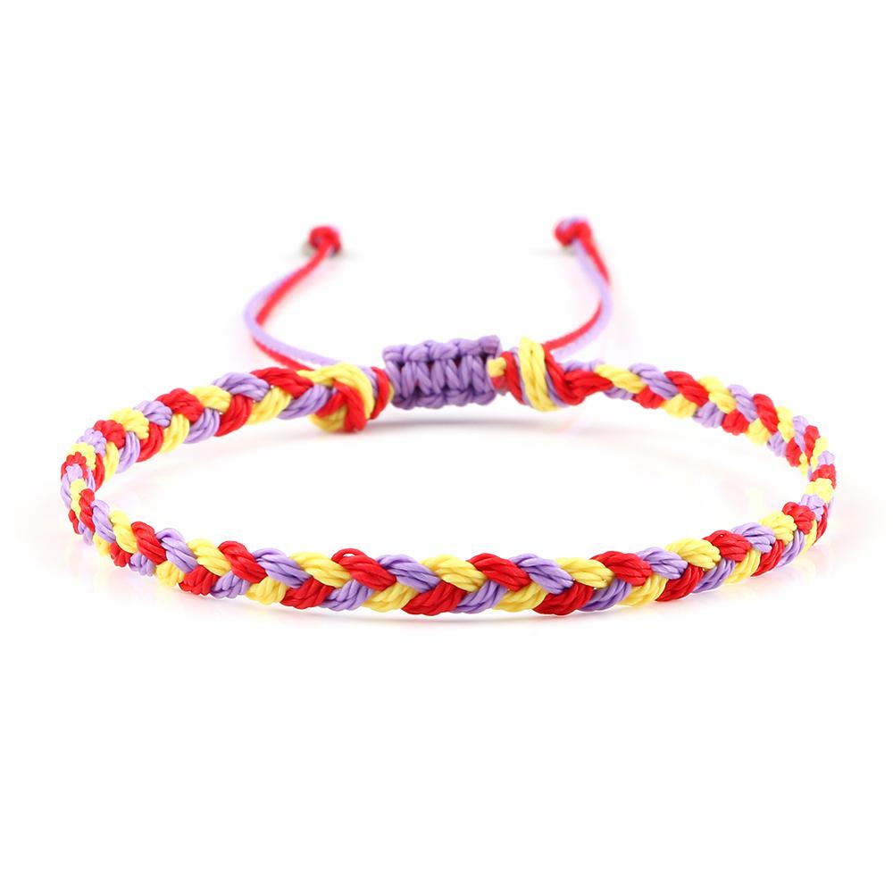 30 Hand-knitted Bracelets & Bangles for Women Men Mulitcolor Wax Line Braided Wristband Yoga Charm Jewelry Gift Adjustable