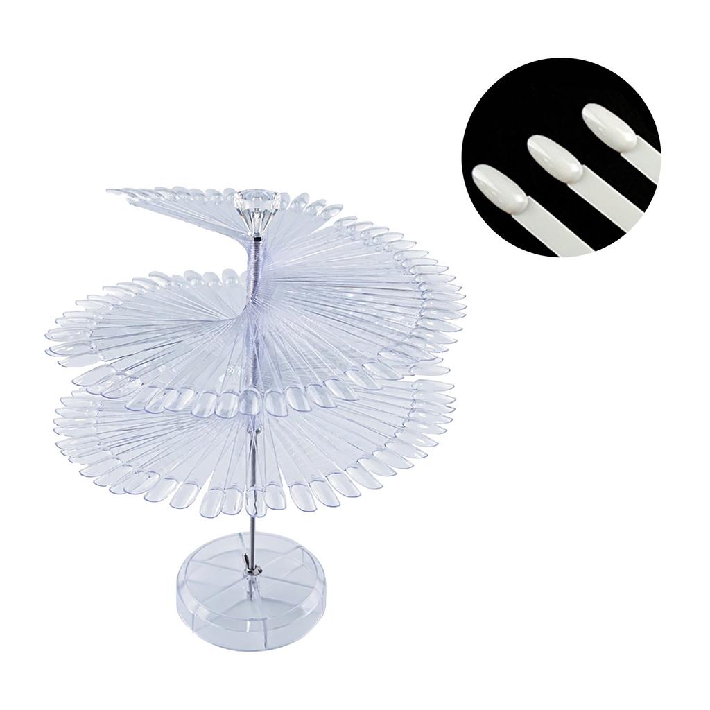 120 Colors Nail Tips Display Stand DIY Nail Art Showing Shelf Gel Nail Polish Color Card Spiral Display Stand Shelf Rotating Tip