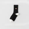 5 Pairs of Female Spring and Autumn Black and White Striped Cotton Anti Beriberi Deodorant Tube Socks