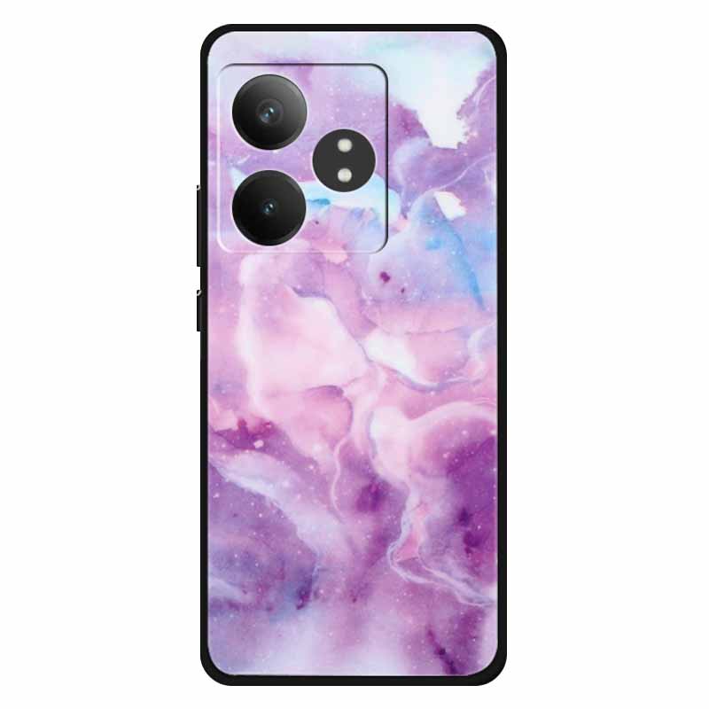 For Realme GT 6T Case Soft Feeling Silicone Luxury Phone Covers For Realme GT 6 GT6 Cases TPU Painted Marble Beautiful GT6t Wolf