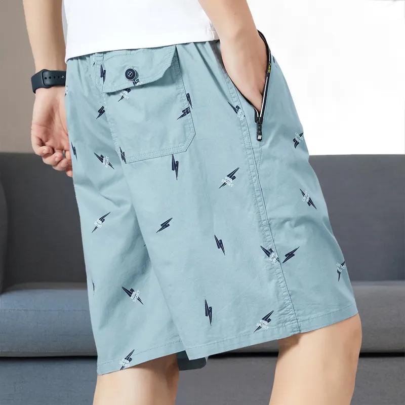 Men's Summer Shorts Cotton Knee Beach Pants Golf Plaid Zipper Pocket Y2K Swim Beach Relaxed Fit Jogger Shorts