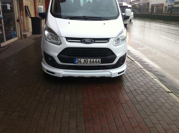 Накладка на передний бампер (2013-2017, под покраску) для Ford Custom