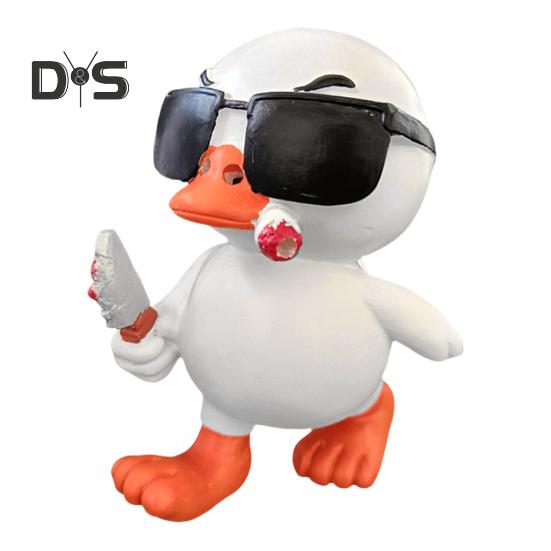 

Статуэтка утки Милая фигурка животного Очаровательная внешность Яркие выражения лица Забавное украшение в виде животного Украшение в виде утки Duck