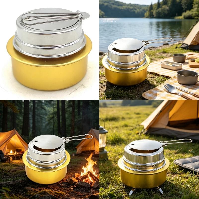 Fuels Fires Extinguishing Cover Stainless Steel Windproofed Flame Cover For Alcohols Stove With Heat Resistant Handle
