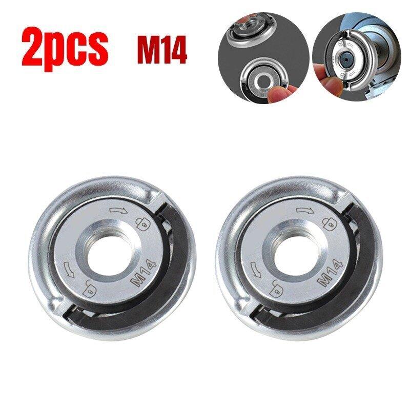 1/2Pcs M14 M10 For 100 Type Angle Grinder Quick Release Self-Locking Grinder Pressing Plate Flange Nut Power Chuck Tools