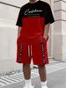 Men's Letter Print Crew Neck Short Sleeve Stylish Streetwear Men's Fashion Set Summer Casual Outdoor Vacation Two-Piece Set