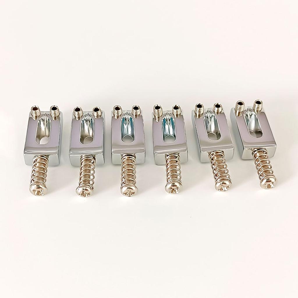 6Pcs Zinc Alloy Bridge Saddles Replacement Tremolo Bridge Saddles Roller Bridge Saddles for Electric Guitar Part