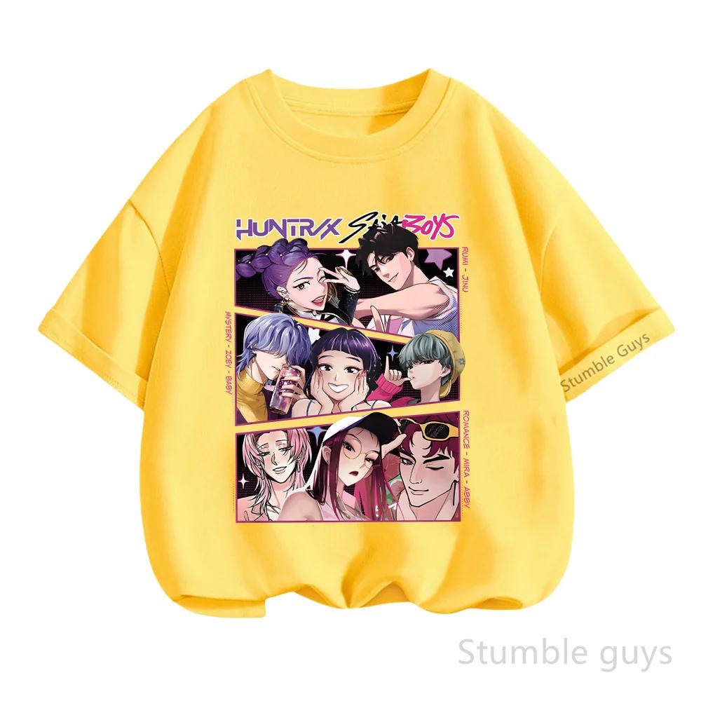 

Детская футболка Kpop «Охотники на демонов» Аниме одежда Короткий рукав Повседневная мода Лето Мальчики Девочки 130