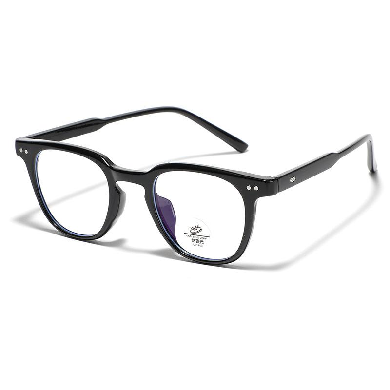 Glasses Rivet Square Flat Mirror Women'S Plain Mirror Glasses Men'S
