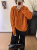 2025 Autumn/Winter Women's Korean Style Three-Button Loose Knit Hoodie Sweater
