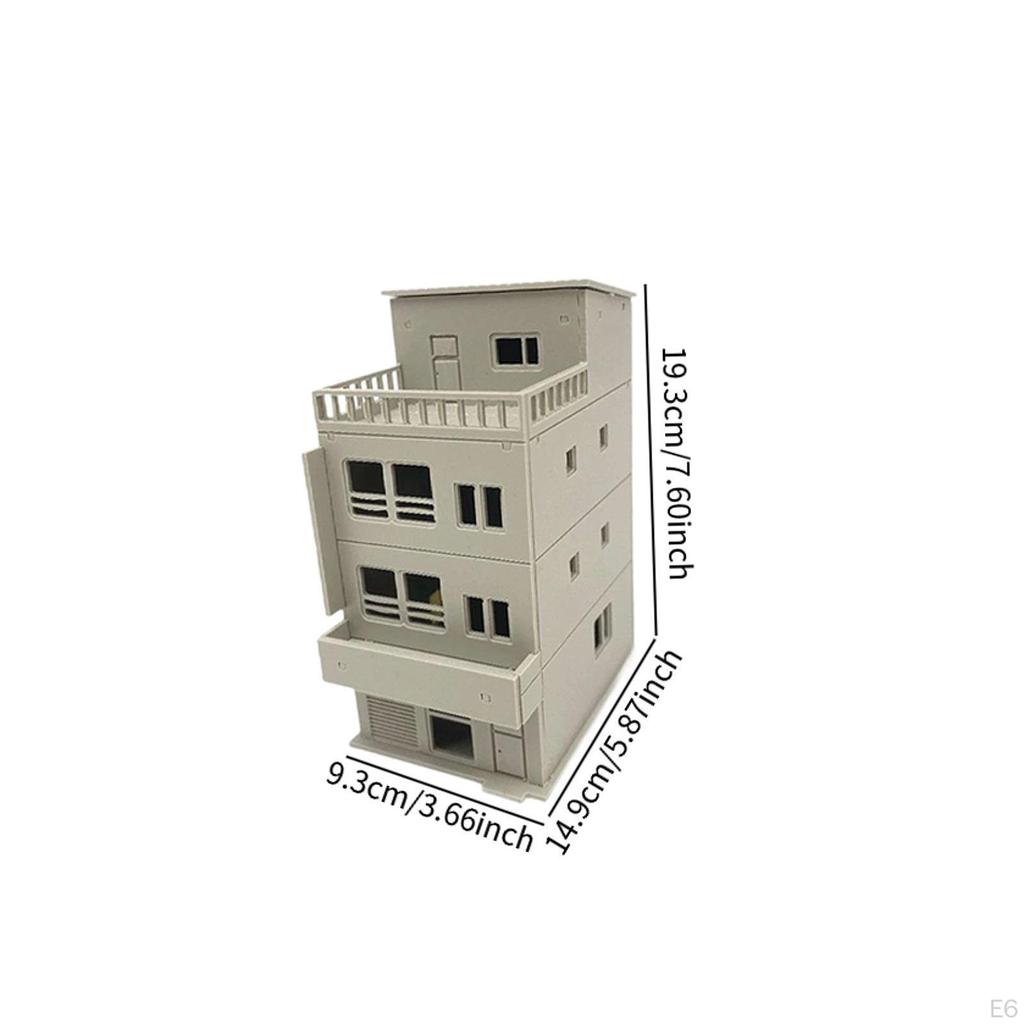 1/64 Building Model Assembled Model, Landscape Residential Modern House Architecture Scene for Sand