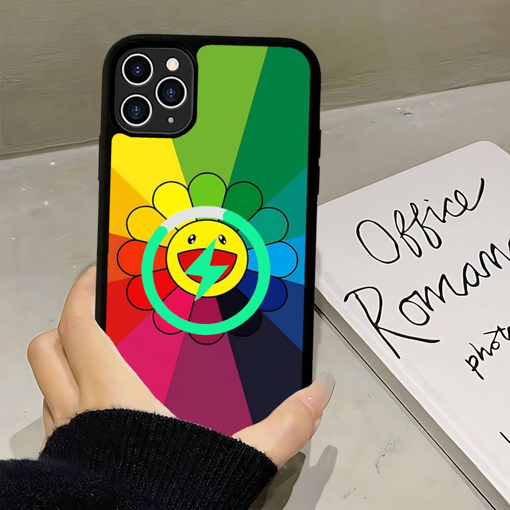T-Takashi Flower M-Murakami For Magsafe Magnetic Wireless For IPhone 16 15 14 13 12 11 17 Pro Max Plus Phone Case