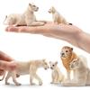 TOYMANY 6-Piece Lion Figure Set, White Lion Figures, Wildlife Models for Parents and Children, Realistic Animal Models for Home and Family Use,