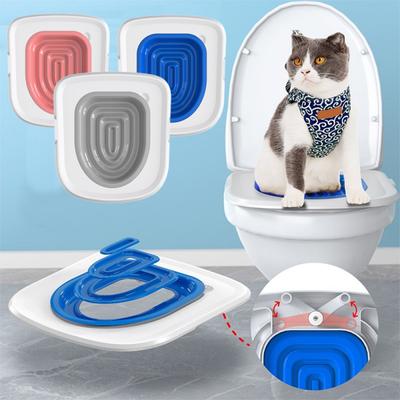 En iyi Plastik Kedi Tuvalet Eğitim Seti Yeniden Kullanılabilir Yavru Kedi Kumu Mat Kedi Tuvalet Eğitmen Tuvalet Evcil Hayvan Temizleme Kediler Eğitim Ürünü
