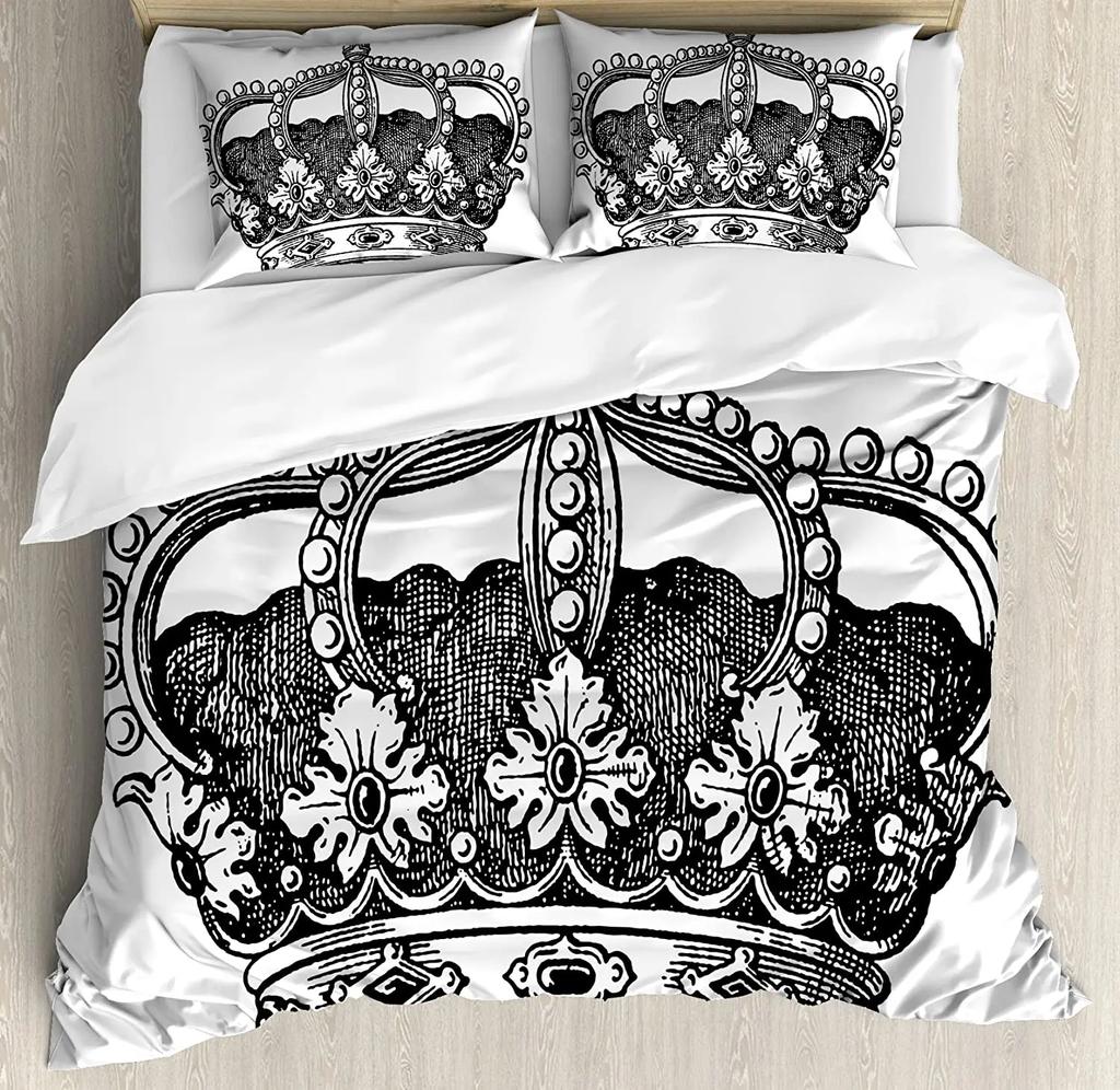 Skull Duvet Cover Set Queen 3 Pcs Black Beauty Pattern Bedding Halloween Decor Comforter Cover Set,Soft Microfiber Bedding Set