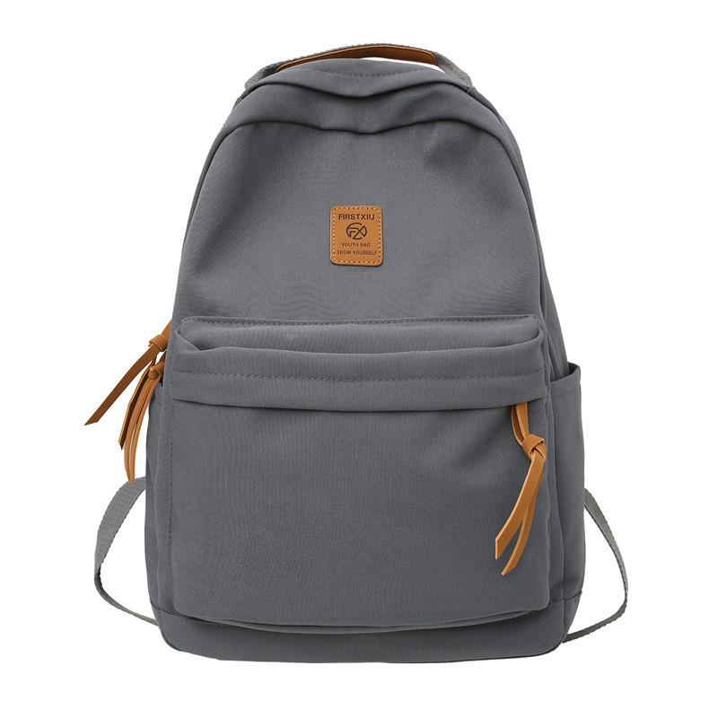 Color Solid Simple Letter Decoration Student Leisure Backpack School For