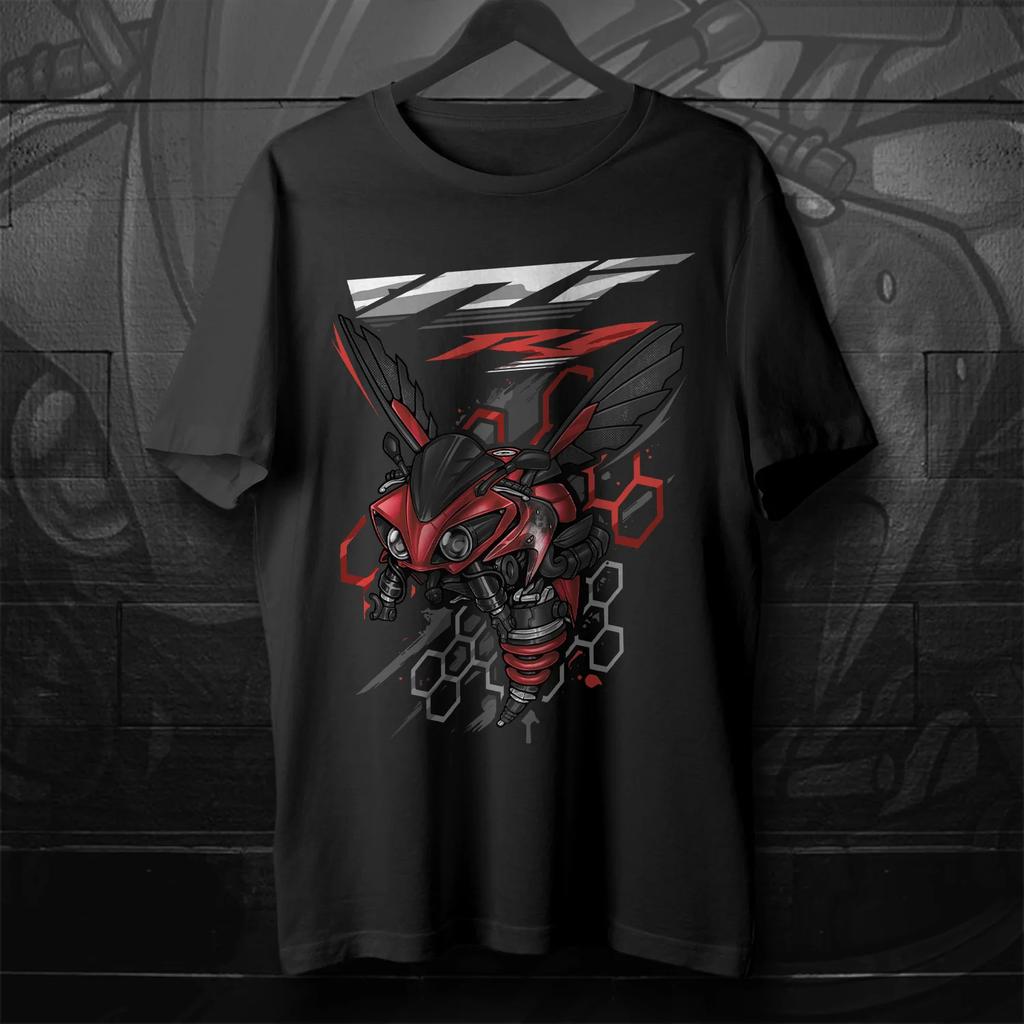 Modelli 20092011 Giappone YZFR1 Moto T-shirt Ispirata alle Api 100% Cotone Girocollo Manica Corta Casual da Uomo Maglietta Rider Streetwear