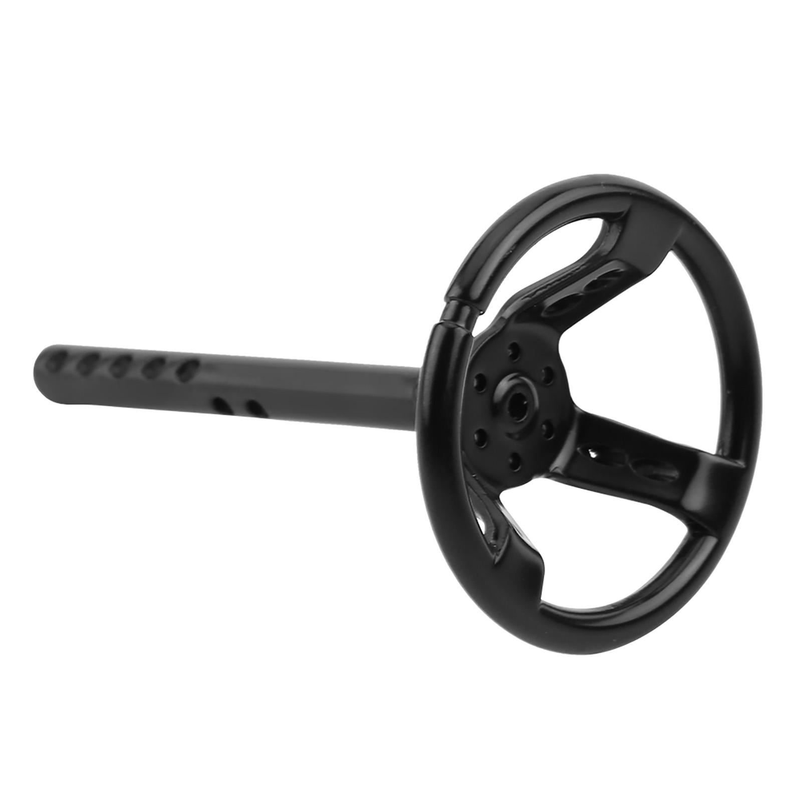 

Universal Black Plastic Steering Wheel for 1 10 Scale RC Crawler Car