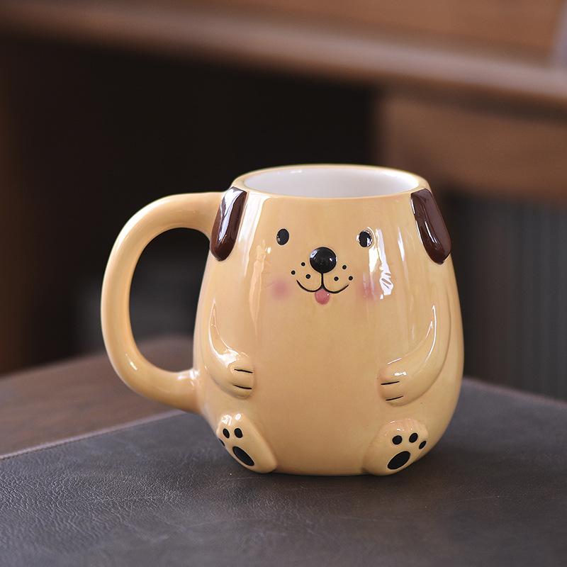 Кружка и чашка с 3D-керамической лягушкой, ручная роспись 401-500ml