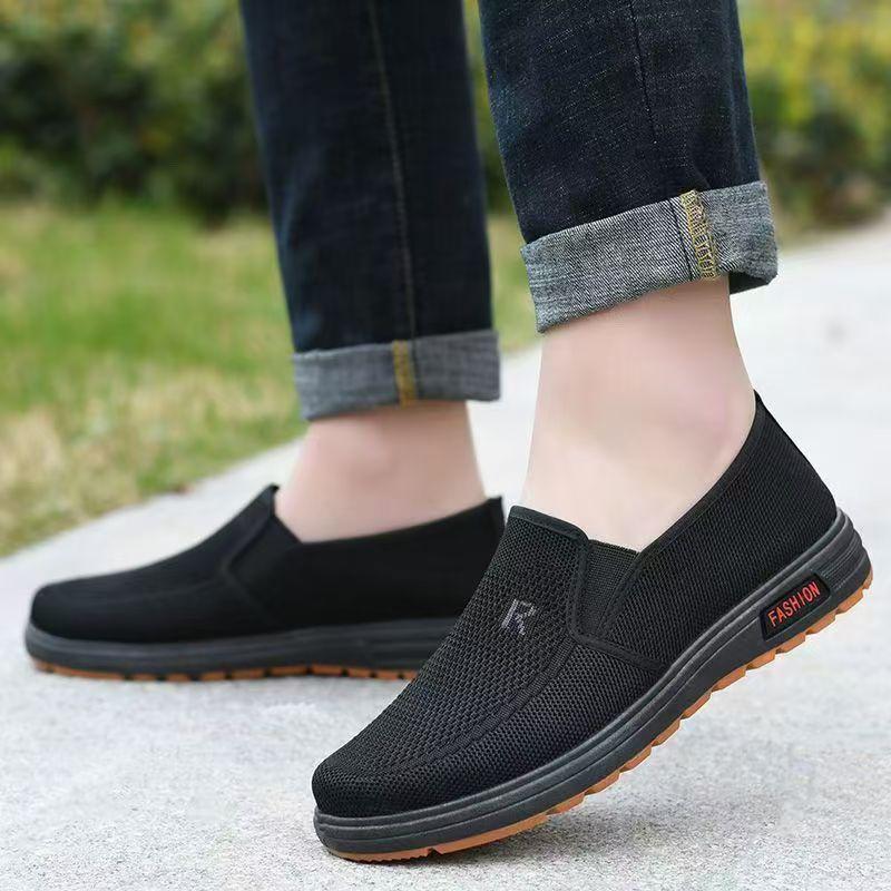 beef tendon sole spring and autumn new cloth shoes men's shoes new fly-woven casual soft-soled medium cloth shoes