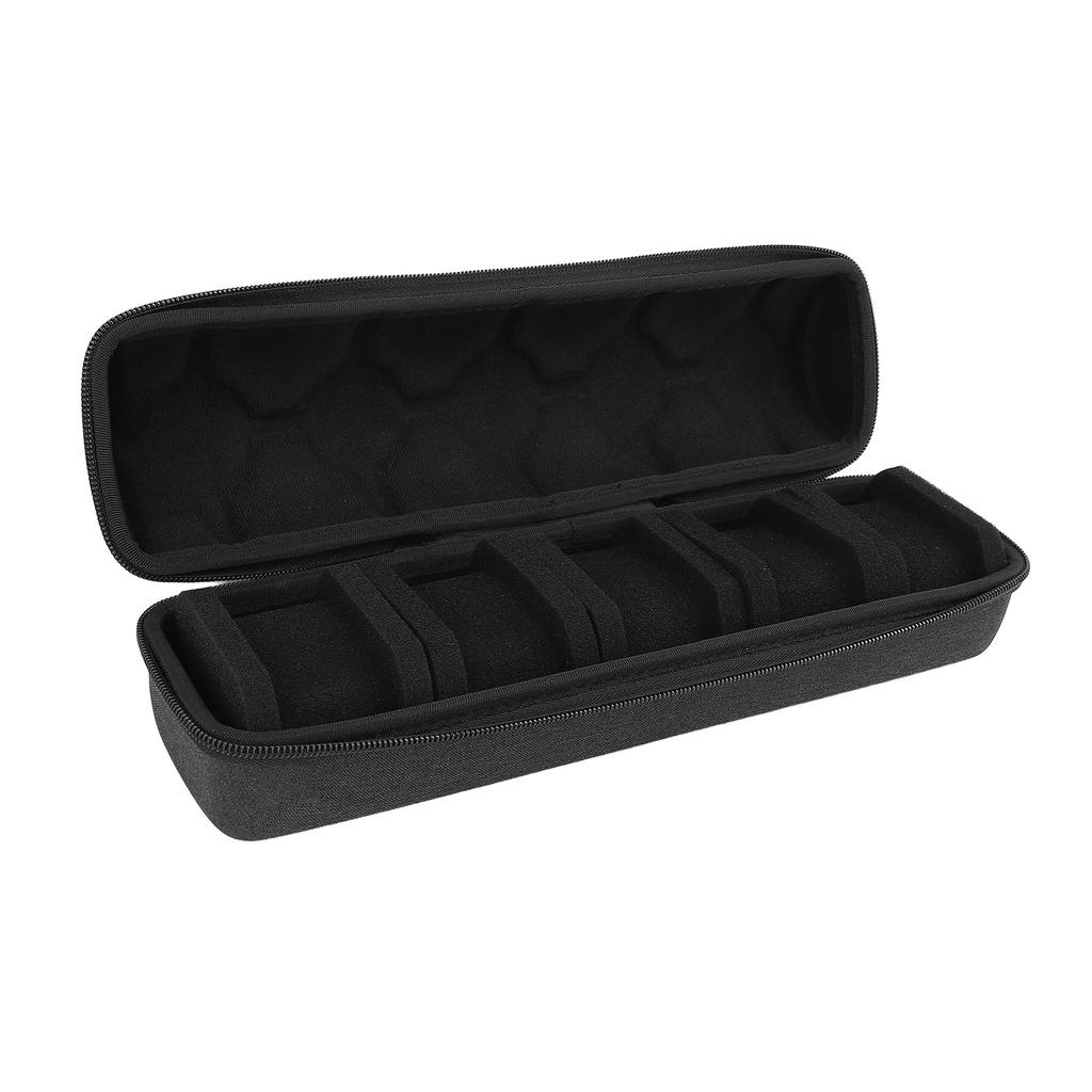 Hard Watch Case 5 Slots Display Storage Box Men Wristwatch Organizer with Protective Pillow and Zipp