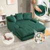Modern Corduroy Sleeper Sofa Cloud Couch with 3 Soft Cushions, Comfortable Single-seat Floor Sofa for Living Room Apartment office(Emerald)