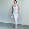 2025 Summer European & American Sleeveless U-neck Slimming Long Dress