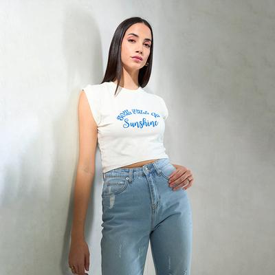 Virgio Women Crop Length Extended Regular Fit Round Top