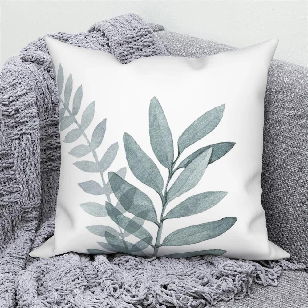 List Větvička Strom Květina Povlak na polštář Modrá Zelená Hnědá Květinový Polštář Domov Pohovka Auto Dekorace