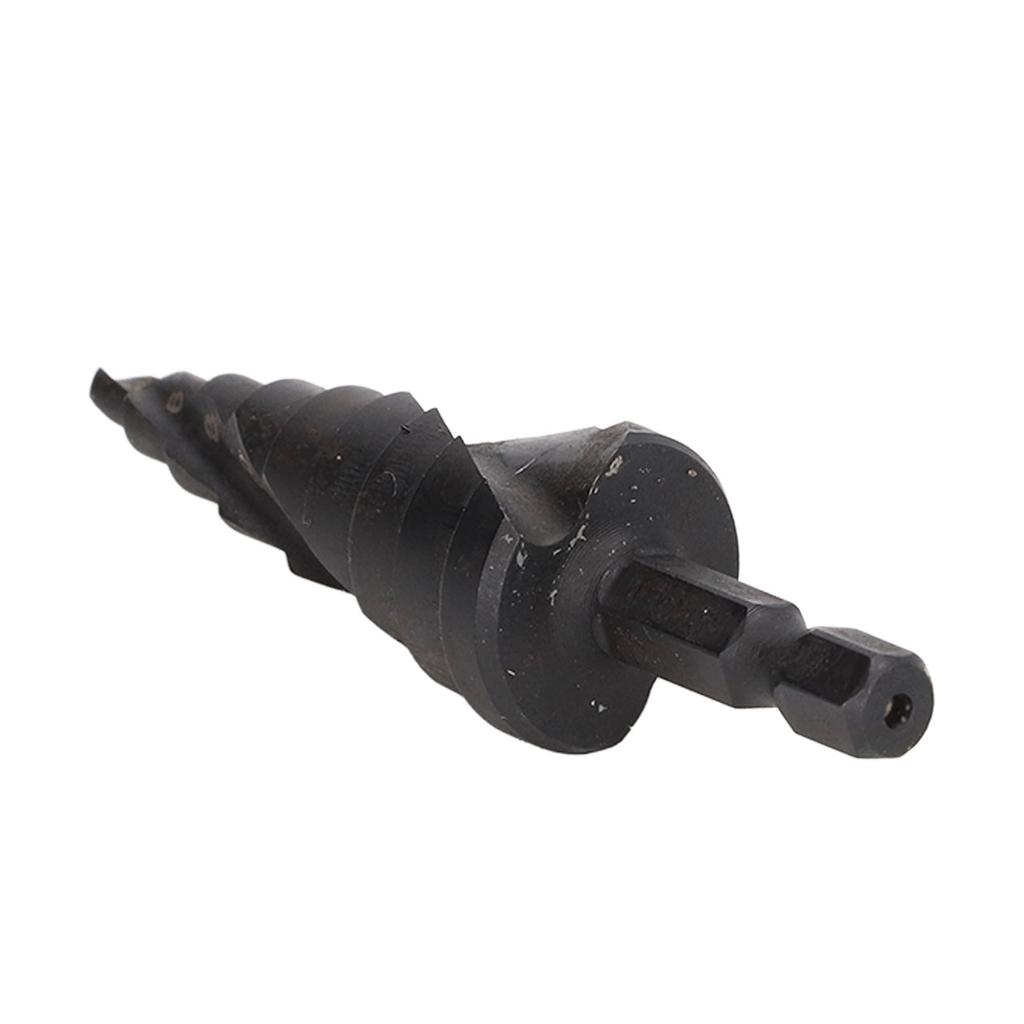Step Drill Bit HSS Spiral Groove Pagoda Hole Reamer Hex Shank Tool for Metal Black 9 Steps(4?20mm)