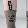 Female Spring and Autumn Fashion New Letter Hot Stamping Tube Stack Socks