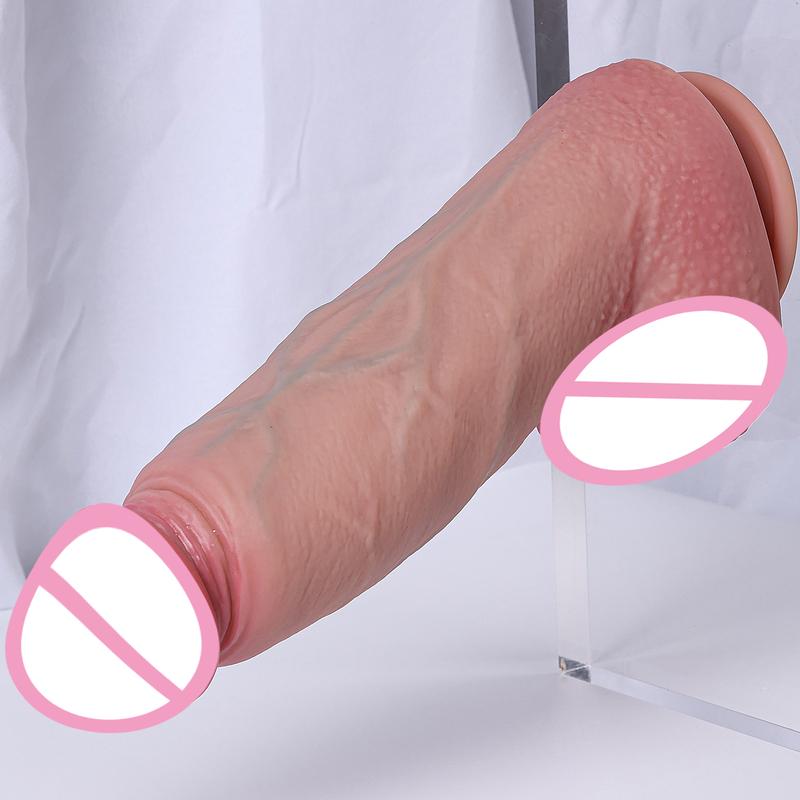 New Realistic Soft Double Silicone Big Dildo 2 Colors Penis 3 Sizes Vaginal Masturbation Suction Cup Dick Woman Anal Sex Toy