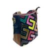 Tide Bag Women'S Square Bag Splicing Letters Contrasting Color Cowhide Color Shoulder Bag High Bag