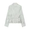   European and American Style New Women's Clothing, Metallic Effect with Belt Shirt 4387/801/537