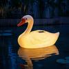 Decorative Resin Swan Statues for Ponds Solar Floating Garden Statue with Warm LED Lights, Waterproof Outdoor Pond Decor Automatic Dusk to Dawn