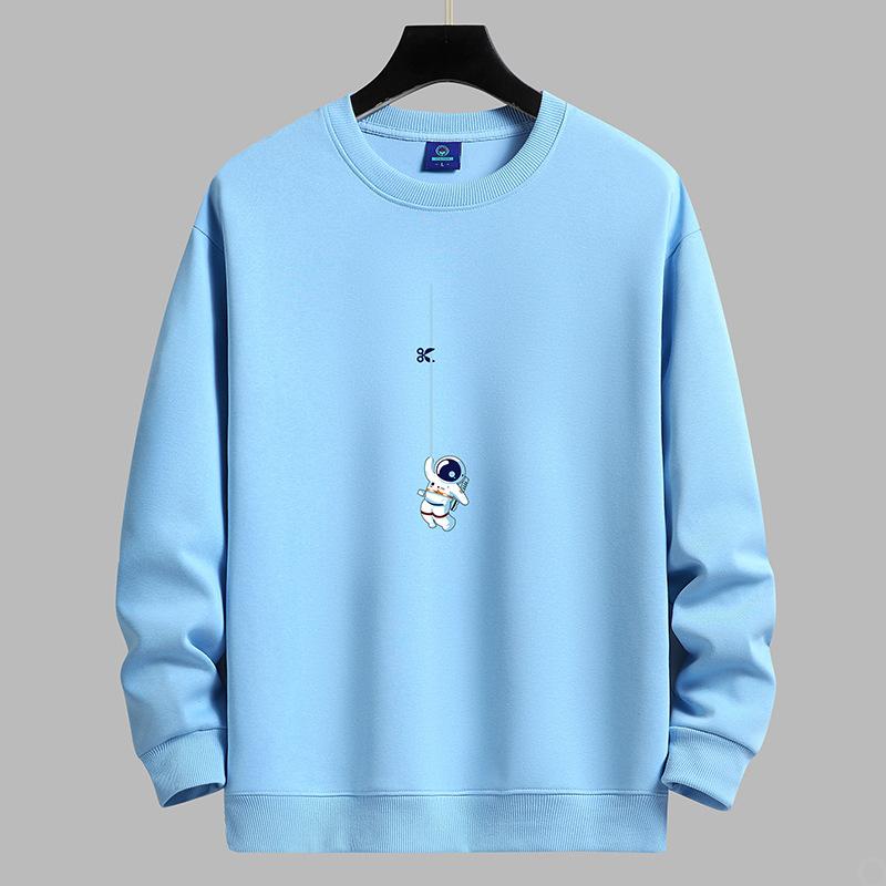 Astronaut Pattern Man's Round Neck Sweatshirt Fashion Casual Long Sleeve Large Size Hoodie
