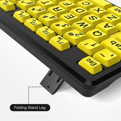 Wired Keyboard   Yellow Large Character Keyboard for Elderly,High Compatibility USB Plug and Play Large Key Design,
