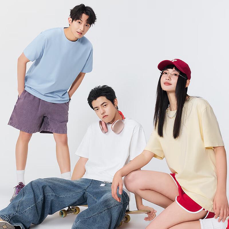 MINISO Men's Heavyweight Pure Cotton Short Sleeve T-Shirt