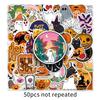 50Pcs Halloween Cartoon Stickers Waterproof Graffiti Decals For Luggage Laptop Water Cup Skateboard Tablet Cup DIY Holiday Decor
