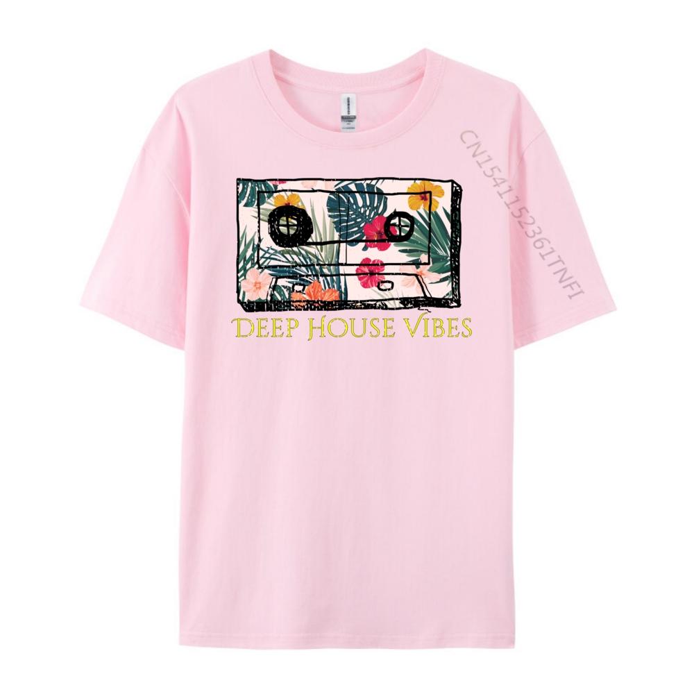 Deep House House Music Cassette Tape T Shirts For Men Original Mens TShirts Graphic Cotton Short Sleeve