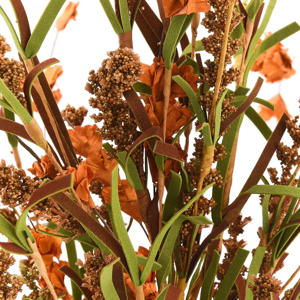 Faux Crepe Paper Flowers Autumn Brown Bouquet Home Decor