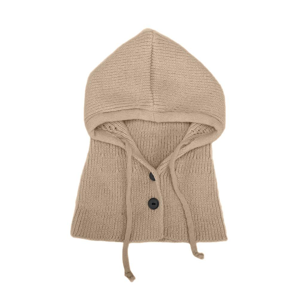 

Шапка-бини с термоизоляцией, ветрозащитная вязаная балаклава, модная утолщенная шапка с капюшоном, женская хаки