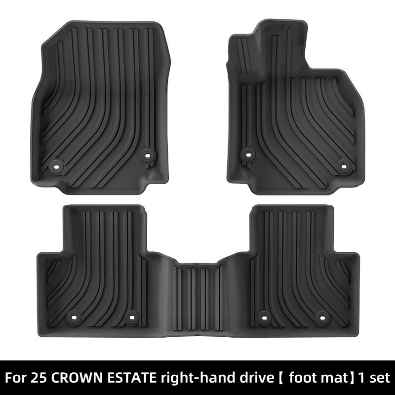 Fits 25 CROWN ESTATE models: TPE floor and trunk mats for cross-border cars.