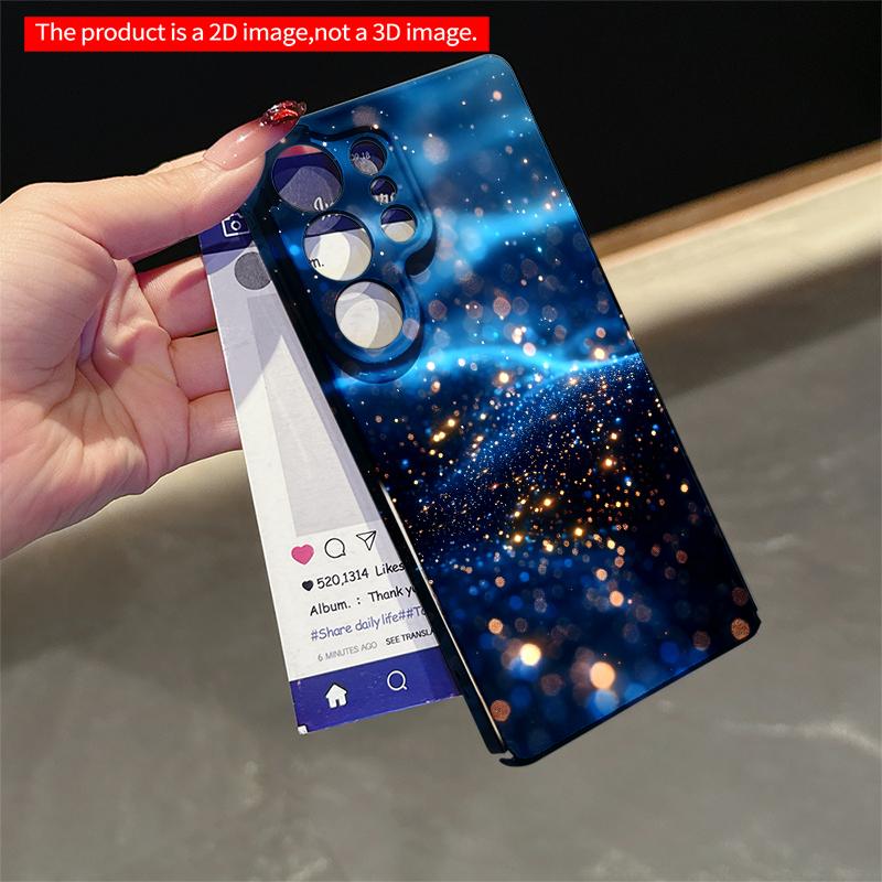 2DFlat Samsung Phone Case Cosmic Sparkle Blue Waves Applicable To Galaxy S22 S23 S24 S25ULTRA S26 A12 A13 A14 A15 A16
