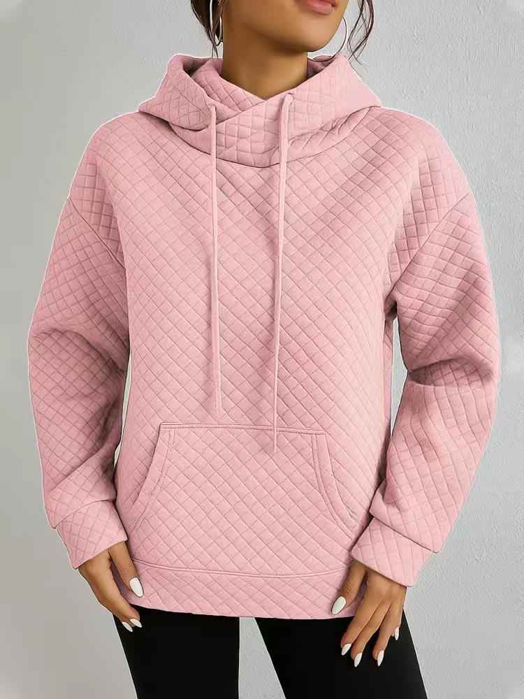 Casual Hooded Long Sleeve Pullover with Pocket Mesh Fabric Multicolour Womens Sweatshirt Comfortable Casual Style Trendy Versatile for Spring Autumn