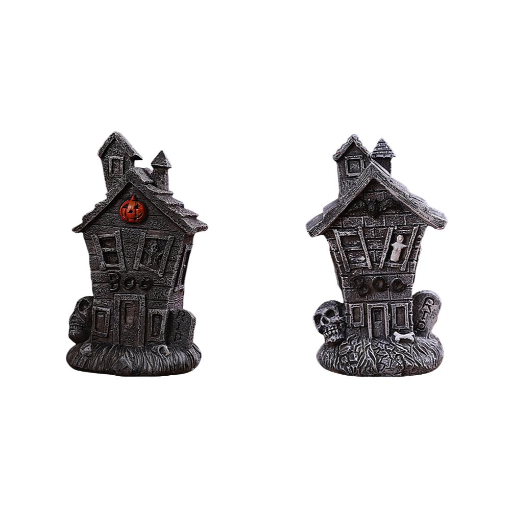 Halloween Horror Ghost Figurine Resin Micro Skull Ghost Landscape Wear-Resistant Ghost Skeleton Ornament for Home Office