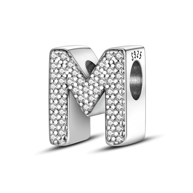 Charms Originale Zircon English Letters Series Beads Fits Bracelets Necklace Women Charm Copper Luxury Diy Jewelry Gifts